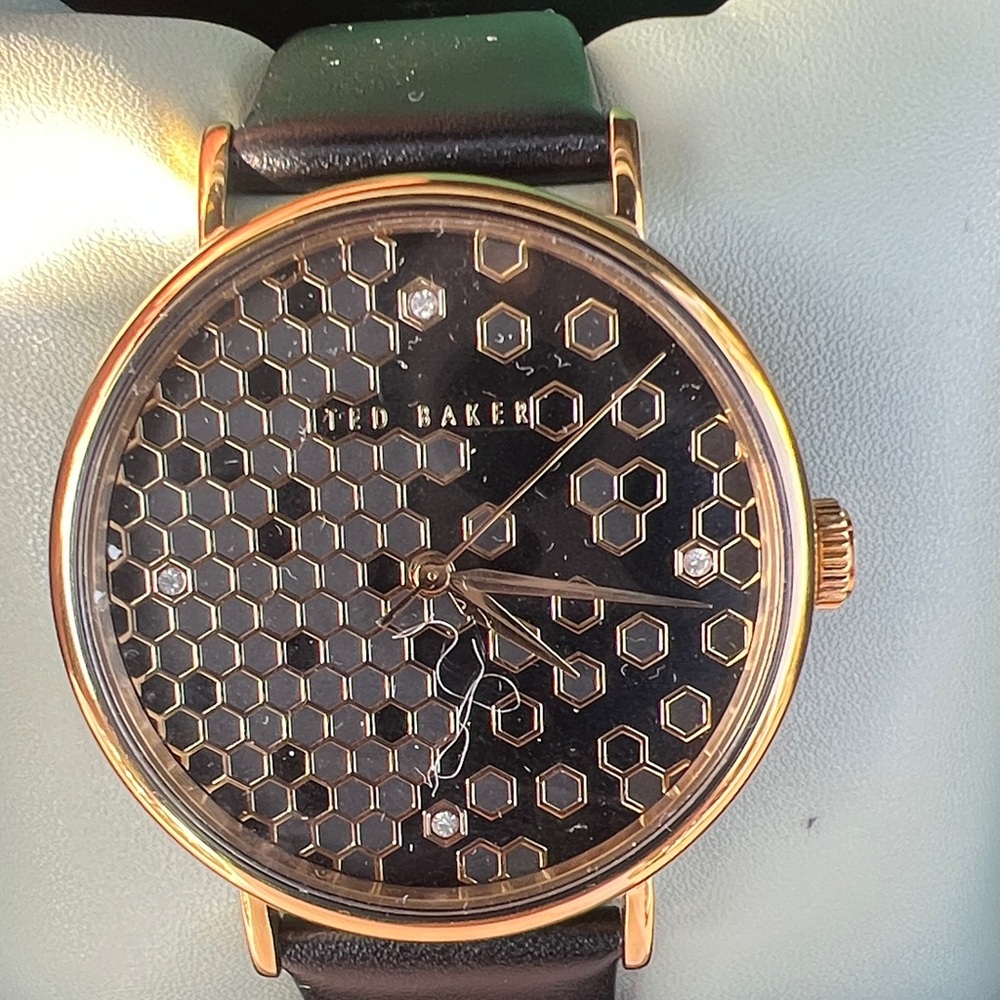 Ted Baker Gold and Black Hexagonal Watch